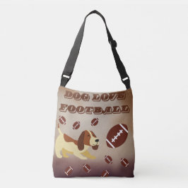 Dog Liefde Spelen football Crossbody Tas