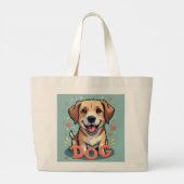 Dog Life Love Grote Tote Bag (Achterkant)