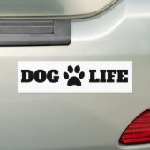 Dog Life Paw Print Cute Bumpersticker (Op auto)