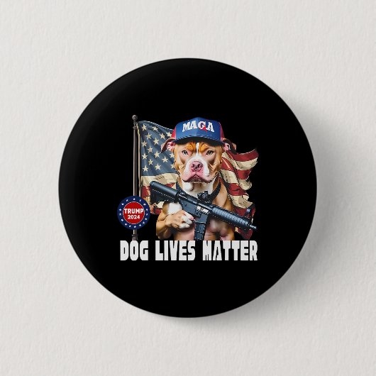 Dog Lives Problem Grappig 2024 Hond Stemmen Trump Ronde Button 5,7 Cm (Voorkant)