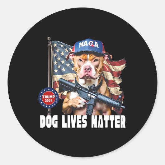Dog Lives Problem Grappig 2024 Hond Stemmen Trump Ronde Sticker (Voorkant)