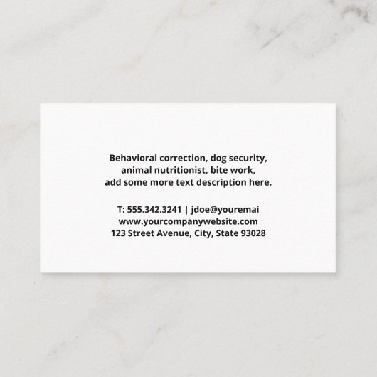 Dog Logo | Background Texture Visitekaartje (Achterkant)