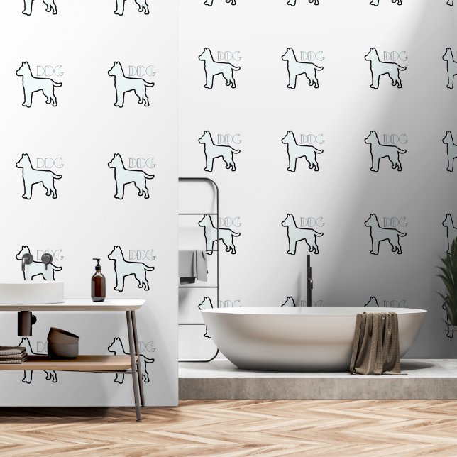 DOG LOGO BEHANG (Badkamer)