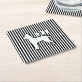Dog Logo Black Stripe Kartonnen Onderzetters (Schuin)
