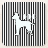 Dog Logo Black Stripe Kartonnen Onderzetters (Voorkant)