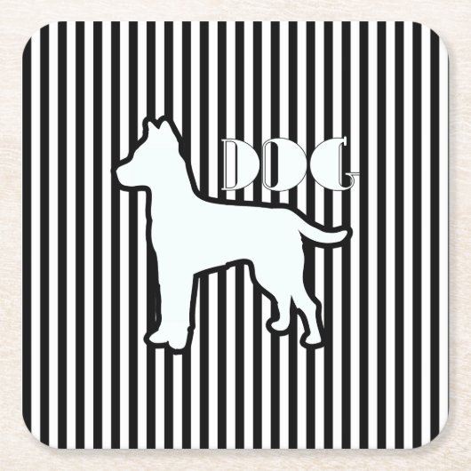 Dog Logo Black Stripe Kartonnen Onderzetters (Voorkant)