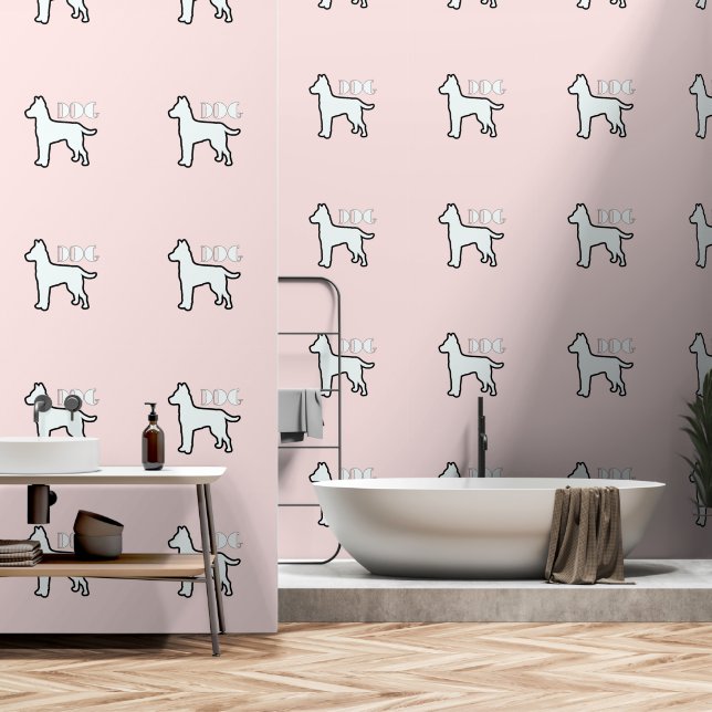 DOG Logo Bord Roze Behang (Badkamer)