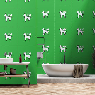 DOG Logo Brt Green White Dog Pet Behang