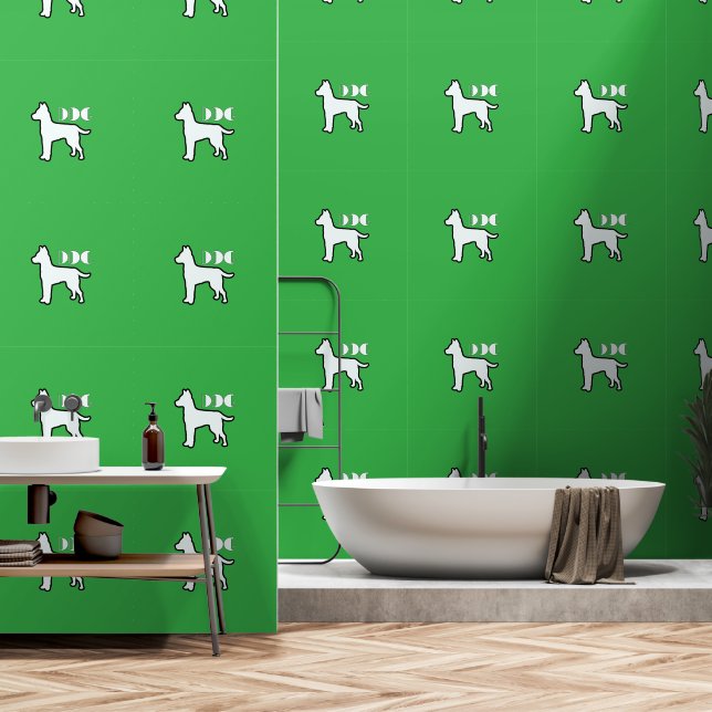 DOG Logo Brt Green White Dog Pet Behang (Badkamer)