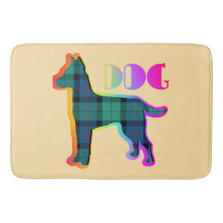 DOG Logo Green Plaid Badmat