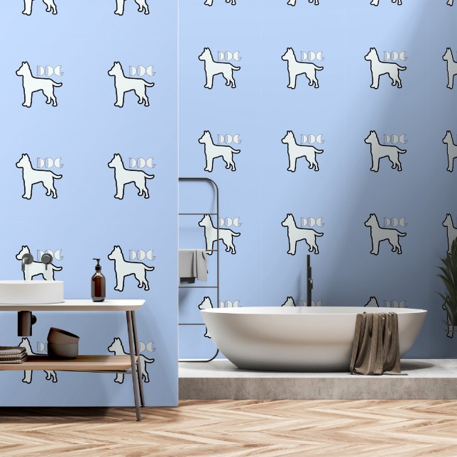 DOG Logo Lt Blue Behang (Badkamer)