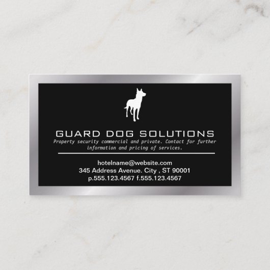 Dog Logo | Metaalgrens Visitekaartje (Achterkant)