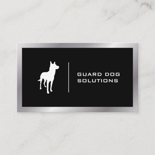 Dog Logo | Metaalgrens Visitekaartje (Voorkant)