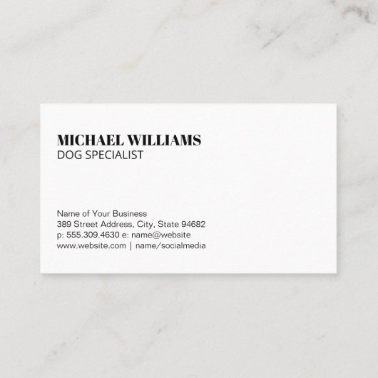 Dog Logo Visitekaartje (Achterkant)