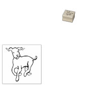 Dog loopt rubberstempel (Gestempeld)
