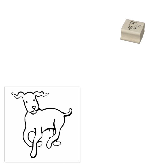 Dog loopt rubberstempel (Gestempeld)