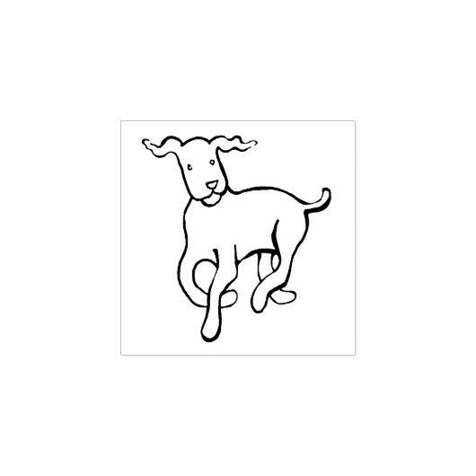 Dog loopt rubberstempel (Afrduk)