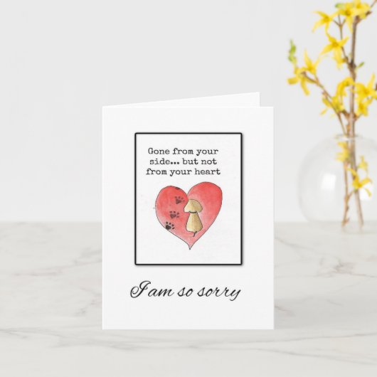 Dog Loss Kaart, unieke dierensympathie voor honden Kaart (Gele Bloem)