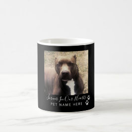 Dog Loss Pet Memorial Foto zwart gepersonaliseerd  Koffiemok