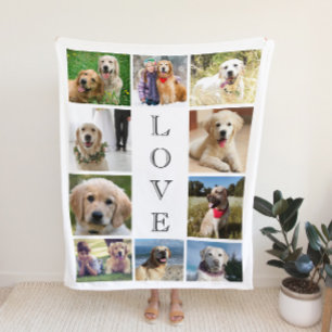 Dog Love 10 Photo Collage Sherpa Deken