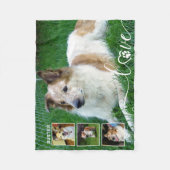 Dog LOVE 4 Fotopagina Afdrukhartnaam Fleece Deken (Voorkant)