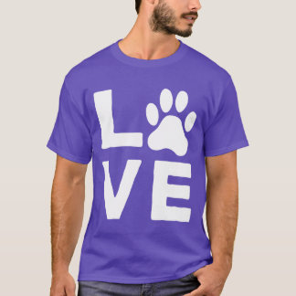Dog Love Dog Love Hondenliefhebber Paw Grappig T-shirt