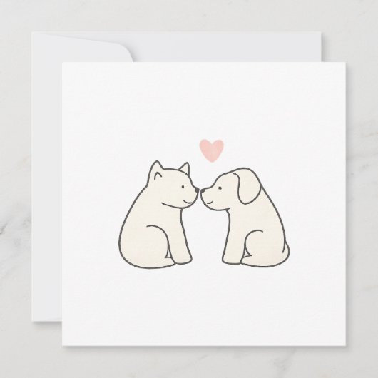 Dog Love Flat Card (Voorkant)