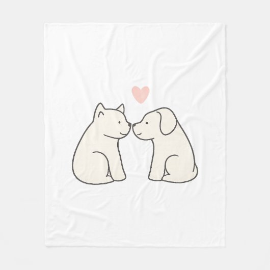 Dog Love Fleece Deken (Voorkant)