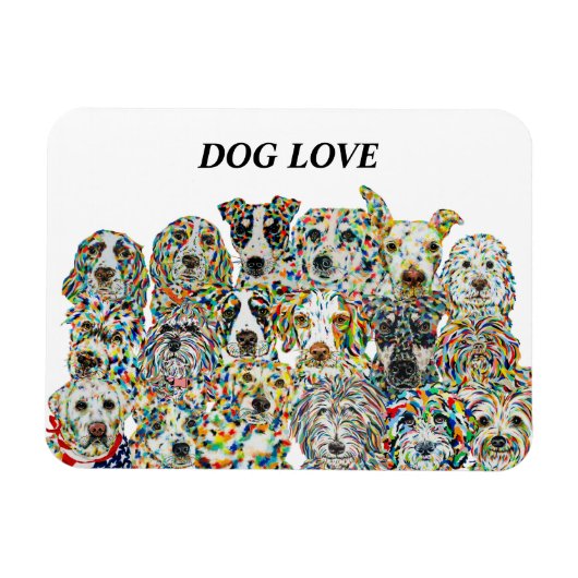 Dog Love Flexible Photo Magnet Magneet (Horizontaal)