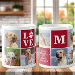 Dog LOVE Fotocollage Custom 7 Valentijnsdag Koffiemok<br><div class="desc">Introductie van onze moderne en stijlvolle Love Paw Print mok, het perfecte Valentijnsdag cadeau voor elk hondenliefhebber! Deze chique mok is voorzien van een moderne aangepaste fotocollage en de gepersonaliseerde Valentijnsdag bericht aan het show van je liefde voor je harige vriend. Als een hond moeder of vader, er is niets...</div>