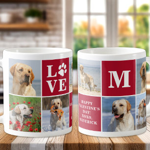 Dog LOVE Fotocollage Custom 7 Valentijnsdag Koffiemok