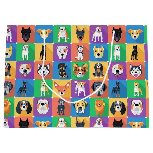 Dog Love Gift Bag Groot Cadeauzakje (Voorkant)