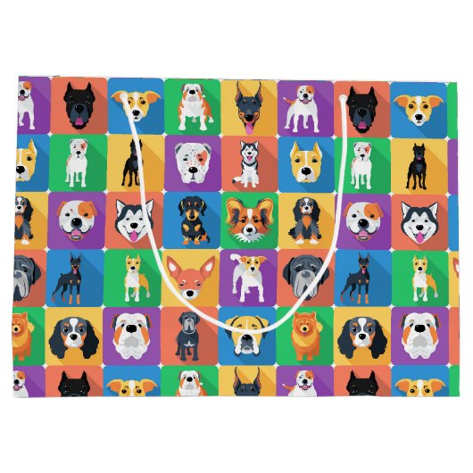 Dog Love Gift Bag Groot Cadeauzakje (Achterkant)