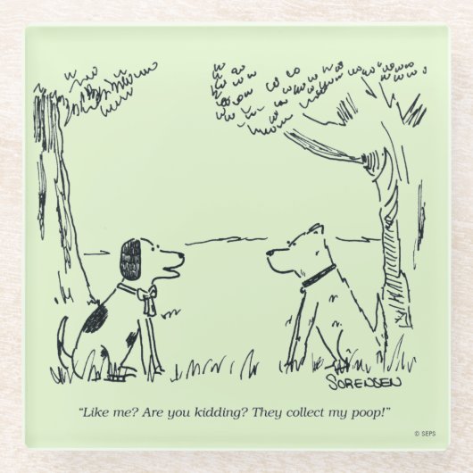 Dog Love Glazen Onderzetter (Voorkant)