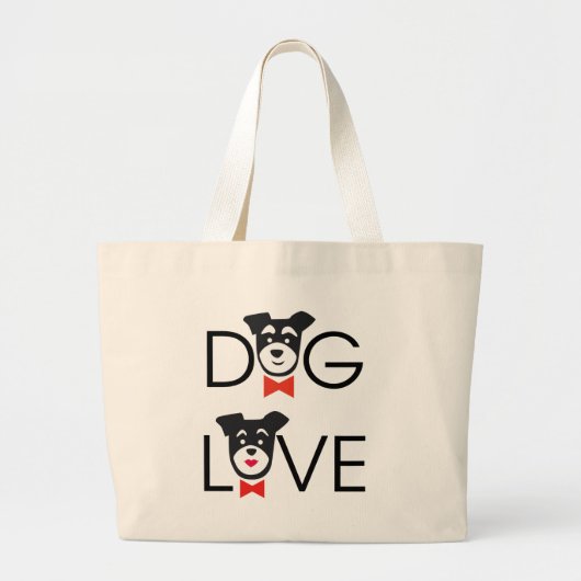 Dog Love Grote Tote Bag (Voorkant)