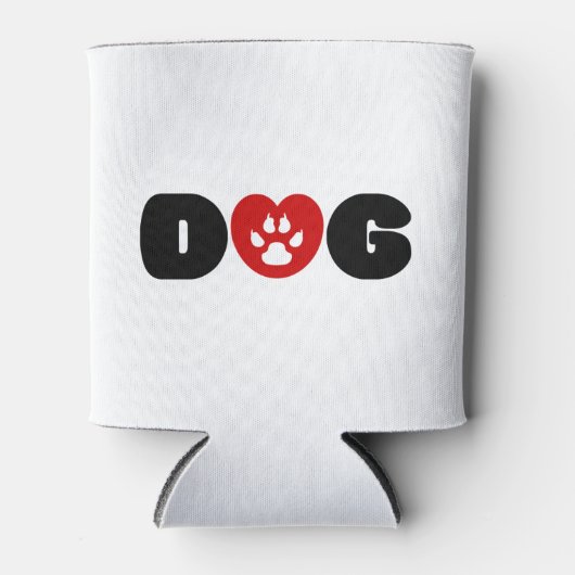 Dog Love Heart Blikjeskoeler (Voorkant)