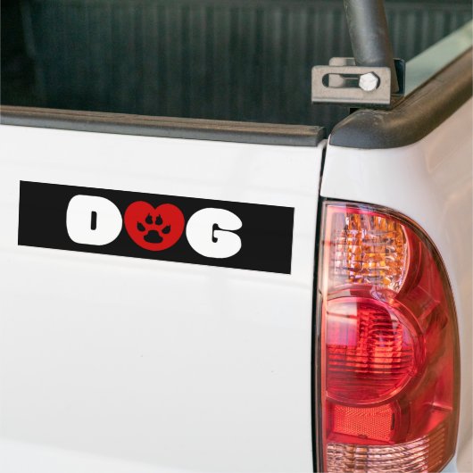 Dog Love Heart Bumpersticker (Op Truck)