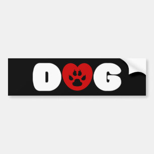 Dog Love Heart Bumpersticker