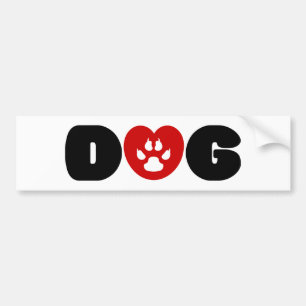 Dog Love Heart Bumpersticker