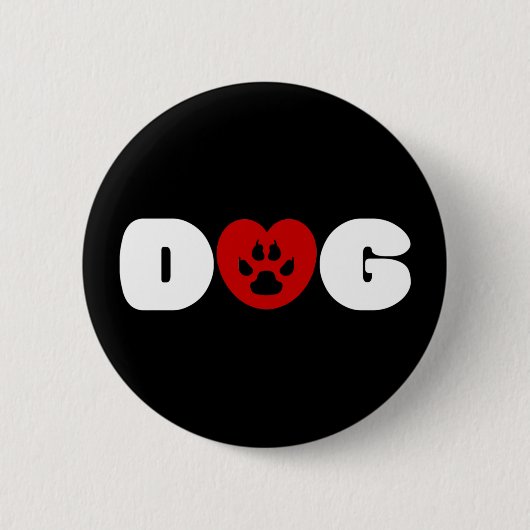 Dog Love Heart Button (Voorkant)