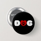 Dog Love Heart Button (Voorkant /achterkant)