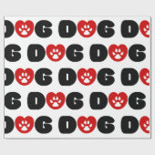 Dog Love Heart Cadeaupapier (Vlak)