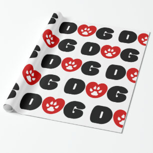 Dog Love Heart Cadeaupapier