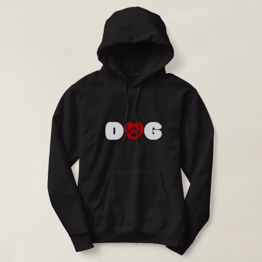 Dog Love Heart Hoodie (Design voorkant)
