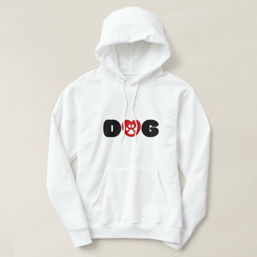 Dog Love Heart Hoodie (Design voorkant)