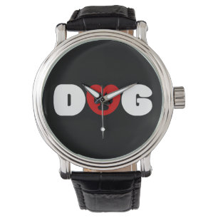 Dog Love Heart Horloge