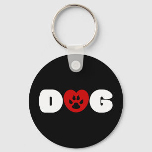 Dog Love Heart Keychain