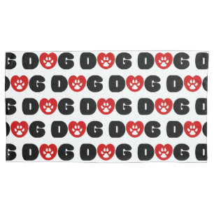 Dog Love Heart Kussensloop