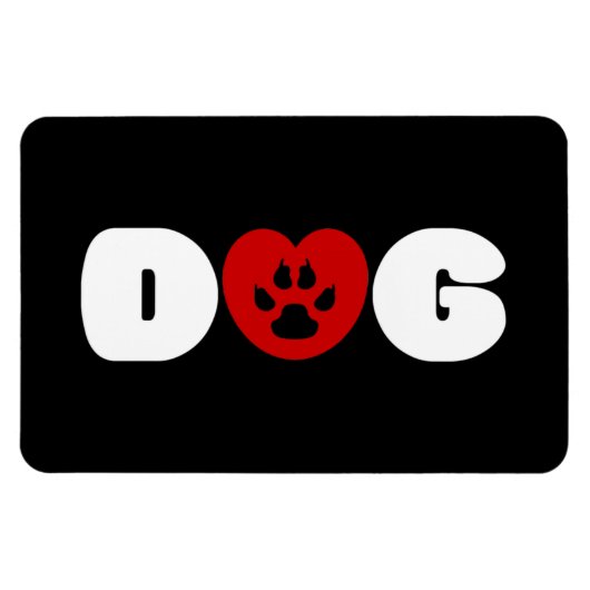 Dog Love Heart Magneet (Horizontaal)