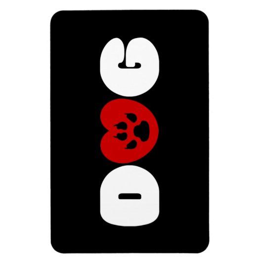 Dog Love Heart Magneet (Verticaal)